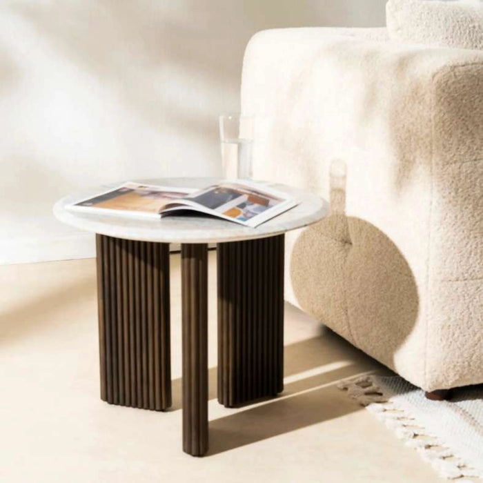Tinos End Table Marble - Beige Brown