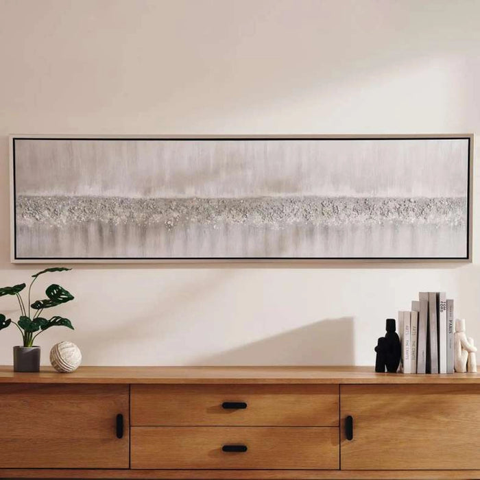 Tinsel Town Framed Canvas Art 180X50Cm - Silver
