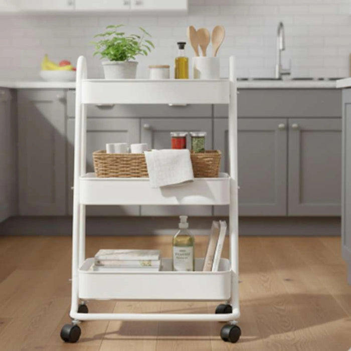Tisca 3-Tier Multipurpose Trolley - White Pan Home