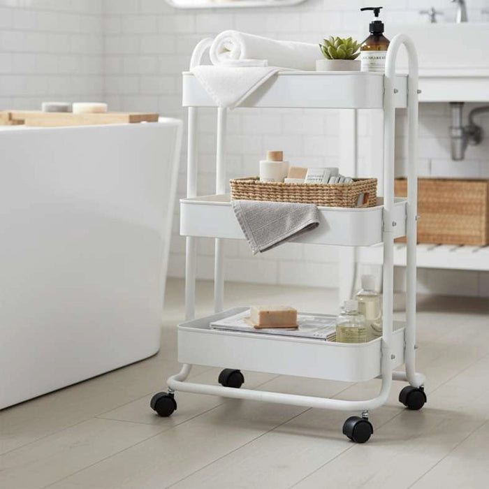 Tisca 3-Tier Multipurpose Trolley - White Pan Home
