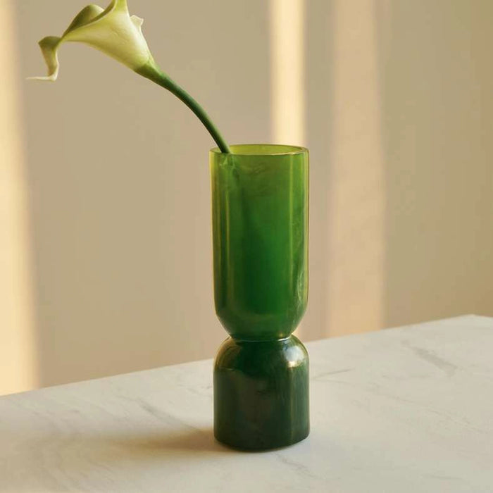Tivoli Resin Vase 6.4X6.4X18.4Cm - Green