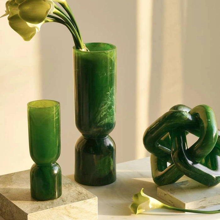 Tivoli Resin Vase 6.4X6.4X18.4Cm - Green