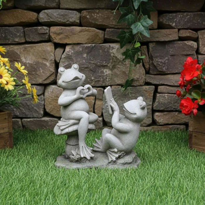 Toad Resin Frog Figurine Garden Decor 33.7X16X36.2Cm - Grey