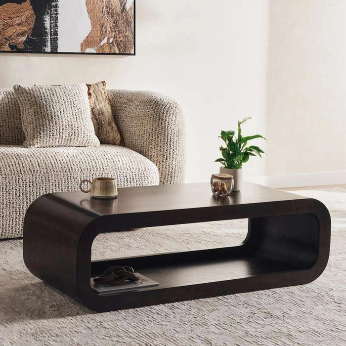 Tolaga Coffee Table Curved Solid Wood - Brown
