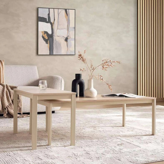 Tommaso Coffee Table Set Of 2 Melamine - Natural & White
