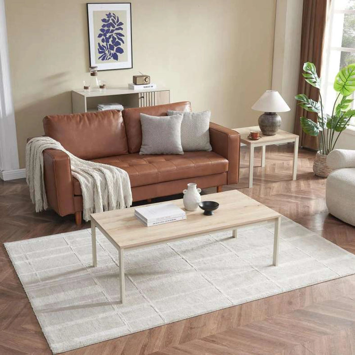 Tommaso Coffee Table Set Of 2 Melamine - Natural & White