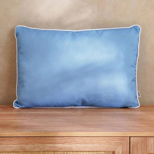 Tonal Water Repellant Outdoor Filled Cushion With Self Piping 50X35Cm - Blue PAN HOME