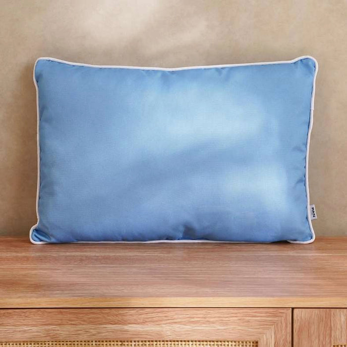 Tonal Water Repellant Outdoor Filled Cushion With Self Piping 50X35Cm - Blue