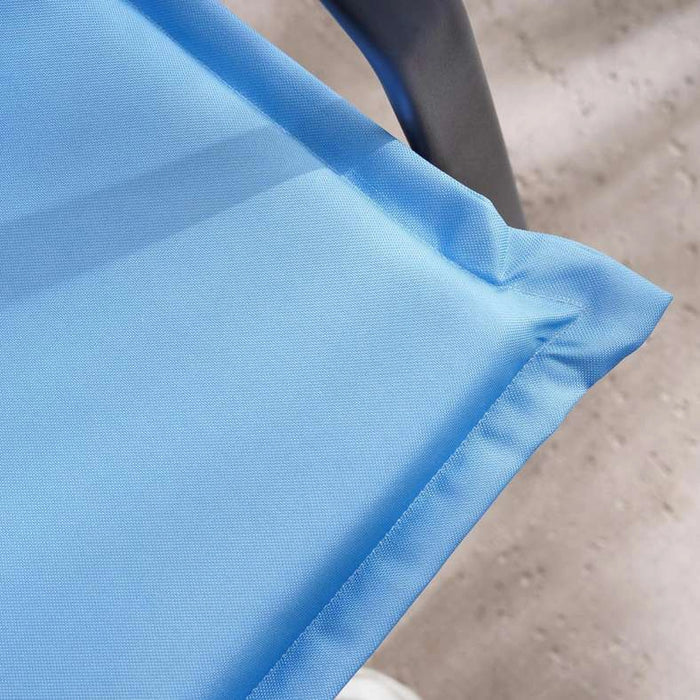 Tonal Water Repellant Printed Outdoor Sun Lounger Seat Pad 45X112X5Cm - Blue