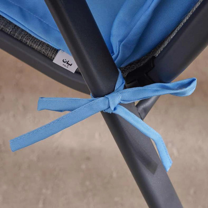 Tonal Water Repellant Printed Outdoor Sun Lounger Seat Pad 45X112X5Cm - Blue