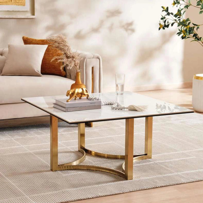 Topsy New Coffee Table - White Gold