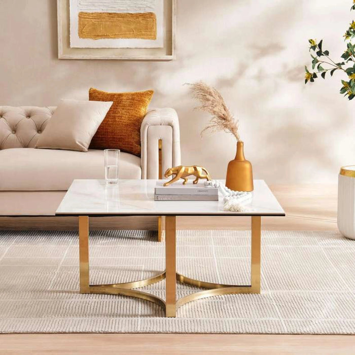 Topsy New Coffee Table - White Gold