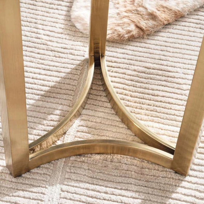 Topsy New Console With Mirror - White Gold