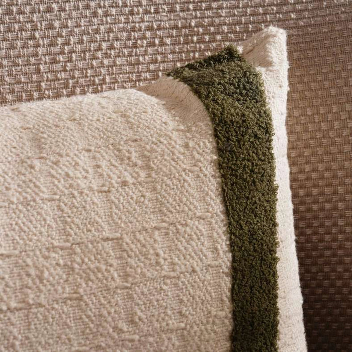 Toren Hand Embroidered Filled Cushion 40X60Cm - Moss Green