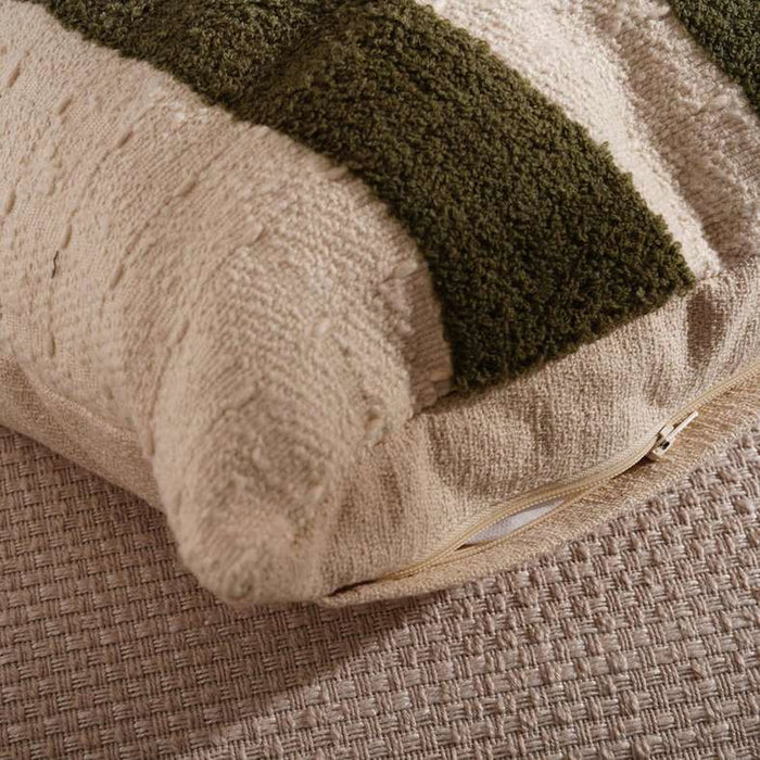 Toren Hand Embroidered Filled Cushion 40X60Cm - Moss Green