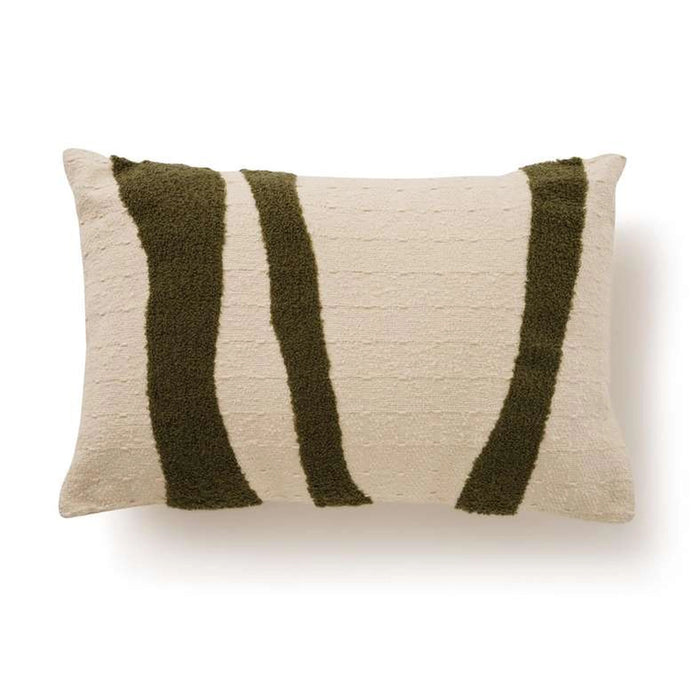 Toren Hand Embroidered Filled Cushion 40X60Cm - Moss Green