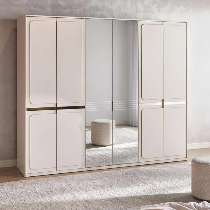 Torino 6 Door Wardrobe - Cream