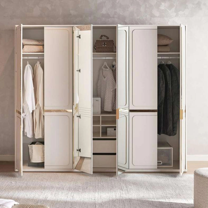 Torino 6 Door Wardrobe - Cream