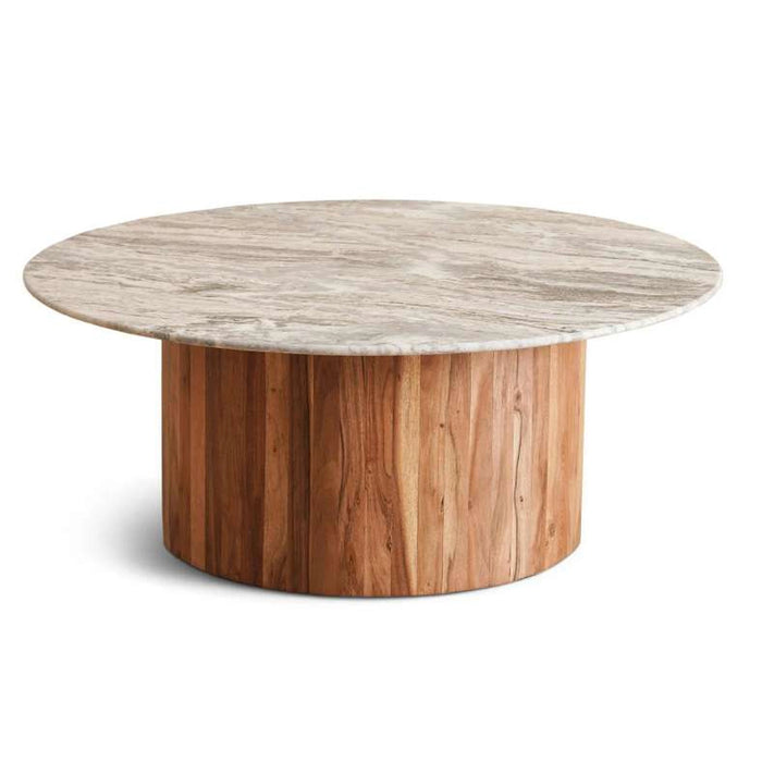 Torkey Coffee Table Large Marble - White & Natural