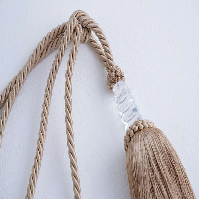 Torrance Crystal Tassel Tieback-Beige