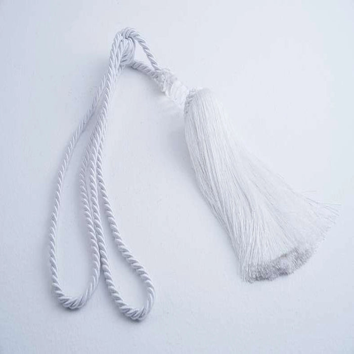 Torrance Crystal Tassel Tieback-White