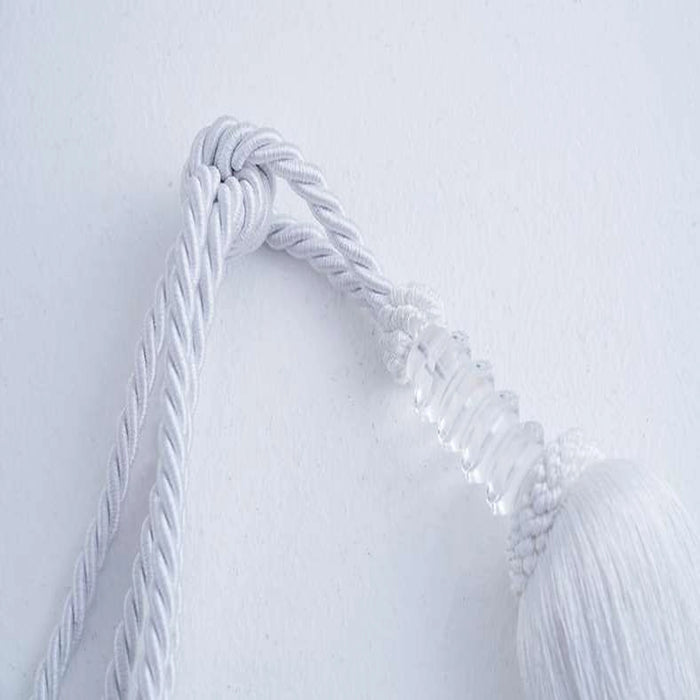 Torrance Crystal Tassel Tieback-White