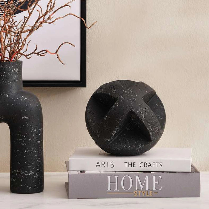 Torre Polyresin Deor Orb 16X16X16Cm - Black