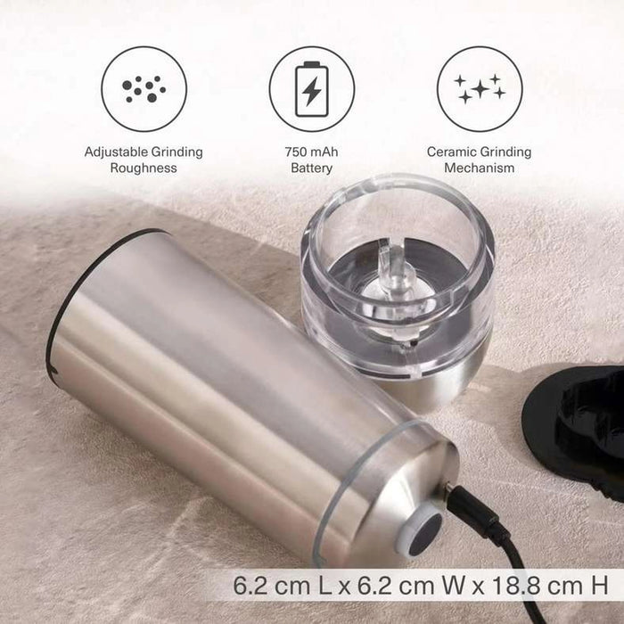Tova Rechargeable Automatic Salt/Pepper Mill 6.2X6.2X18.8Cm -Chrome