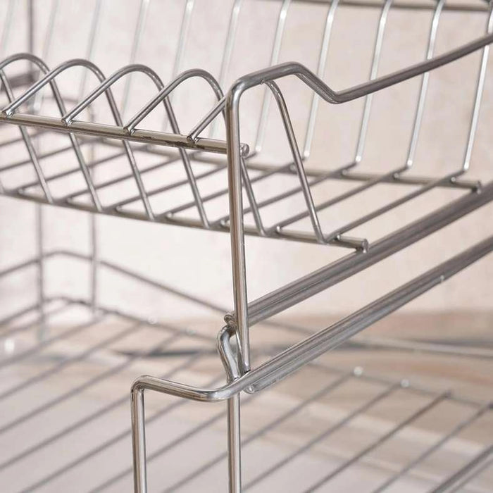Tovin 2-Tier Dish Rack With Cutlery Holder 24X30X36Cm - Chrome