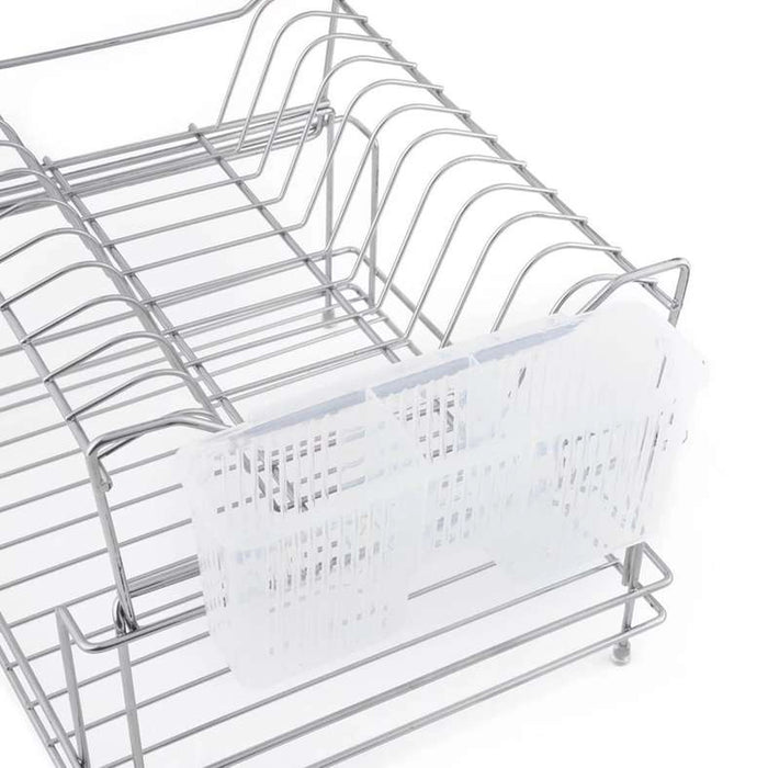 Tovin 2-Tier Dish Rack With Cutlery Holder 24X30X36Cm - Chrome