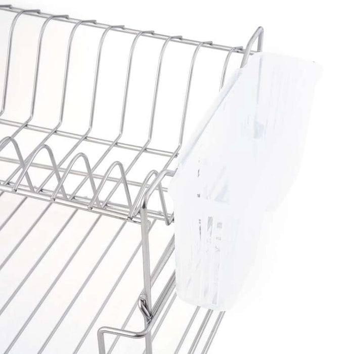 Tovin 2-Tier Dish Rack With Cutlery Holder 24X30X36Cm - Chrome