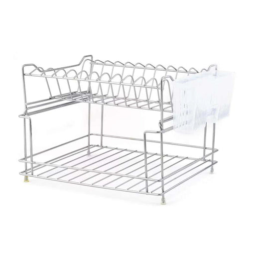 Tovin 2-Tier Dish Rack With Cutlery Holder 24X30X36Cm - Chrome PAN HOME