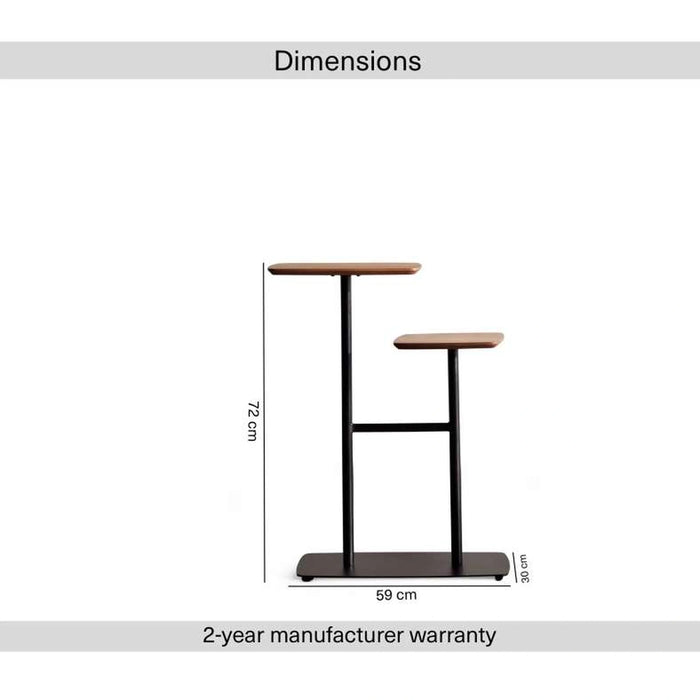 Tower 2 Tier End Table Wood - Natural & Black