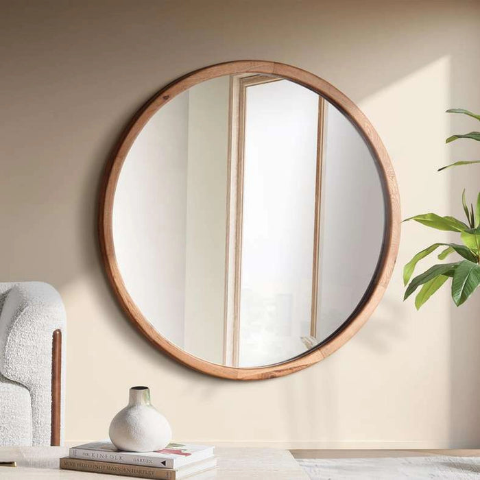 Trafford Console Mirror Round Large - Natural