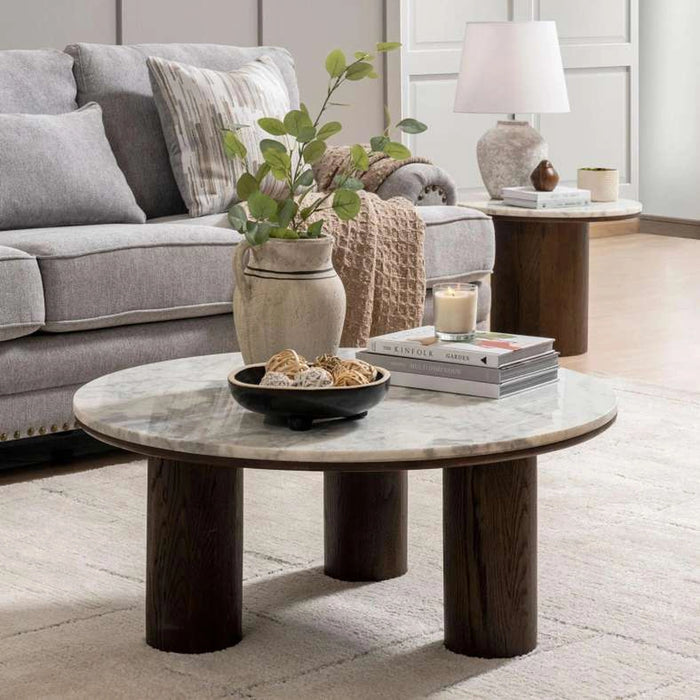 Traosa Coffee Table Marble - White Brown