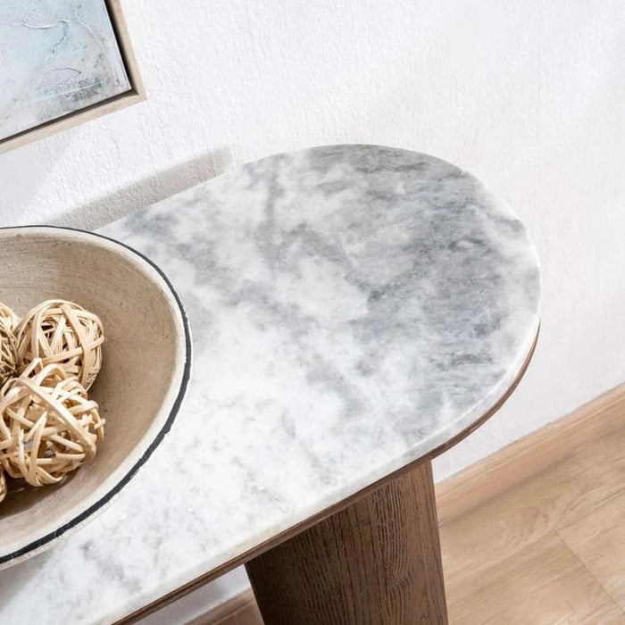 Traosa Console Table Marble - White Brown