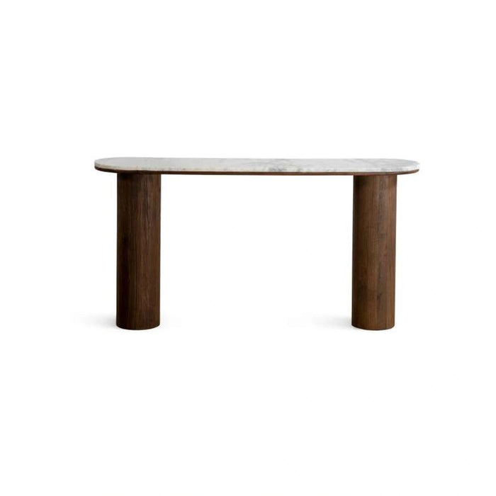 Traosa Console Table Marble - White Brown