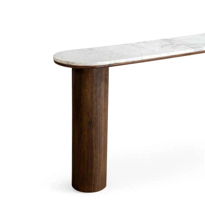 Traosa Console Table Marble - White Brown