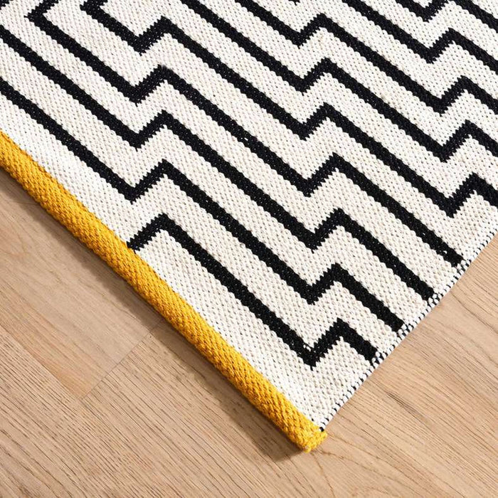 Trapis Handwoven Cotton Dhurrie 60X90Cm - Yellow