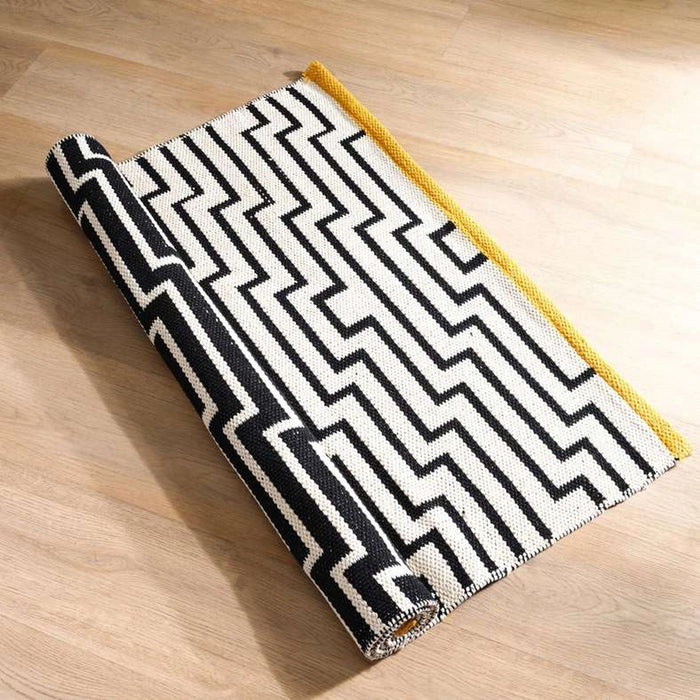 Trapis Handwoven Cotton Dhurrie 60X90Cm - Yellow