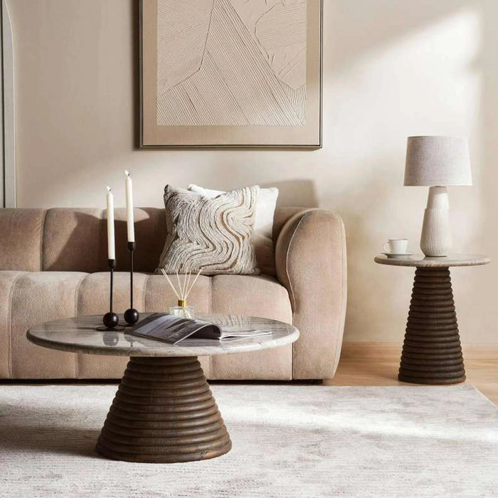 Trevi Coffee Table Marble - Beige & Brown