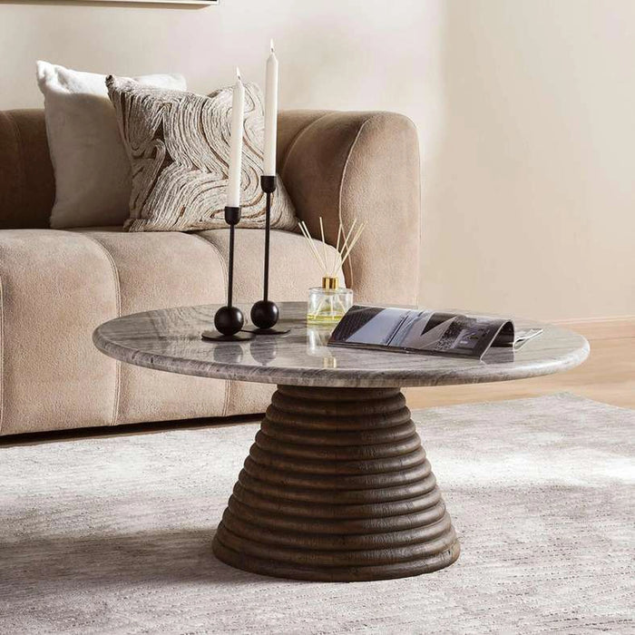 Trevi Coffee Table Marble - Beige & Brown