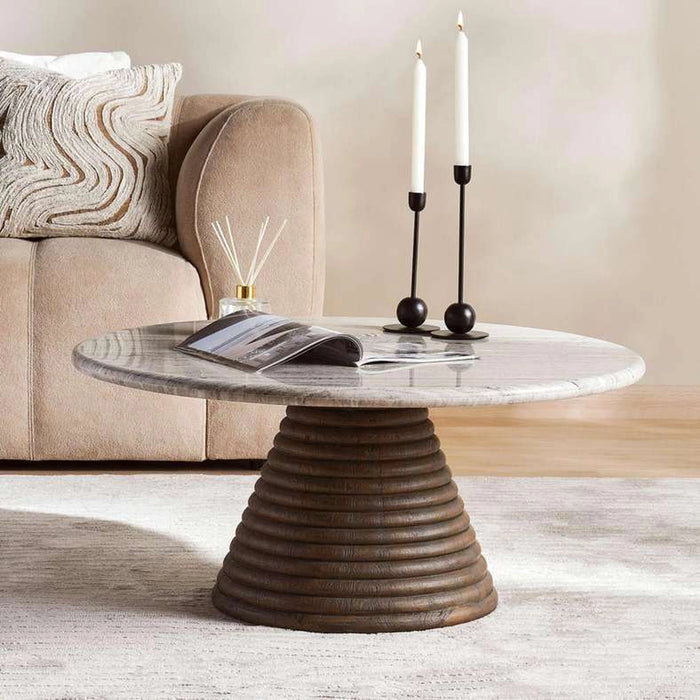 Trevi Coffee Table Marble - Beige & Brown