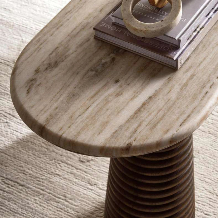 Trevi Console Table Marble - Beige & Brown