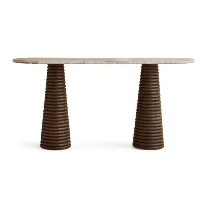 Trevi Console Table Marble - Beige & Brown