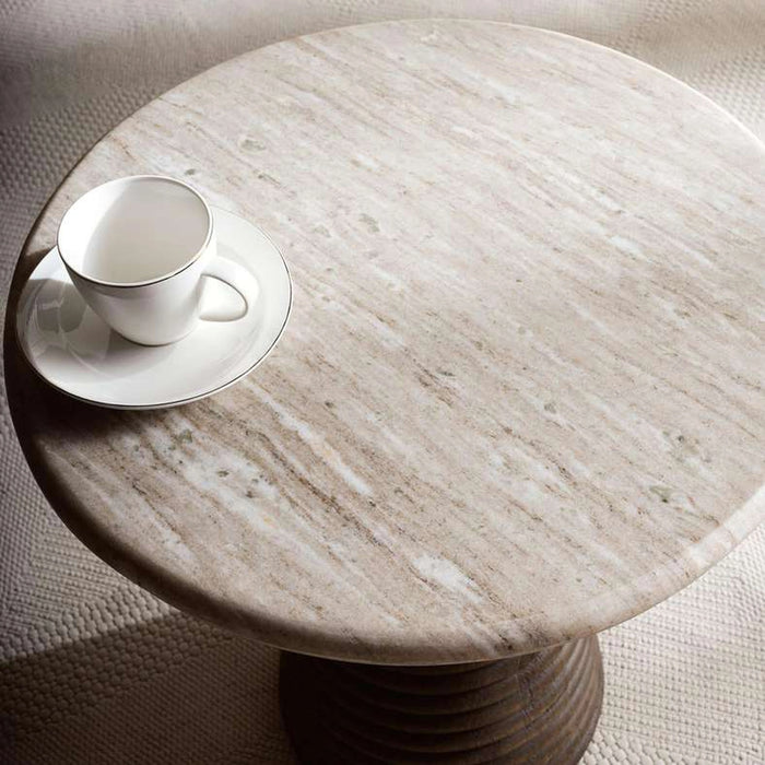 Trevi End Table Marble - Beige & Brown