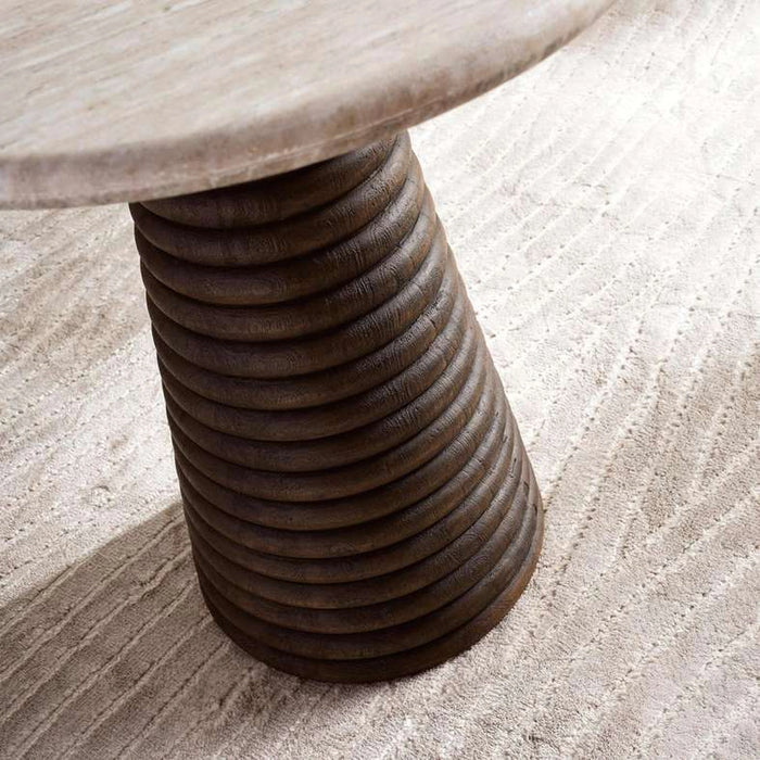 Trevi End Table Marble - Beige & Brown