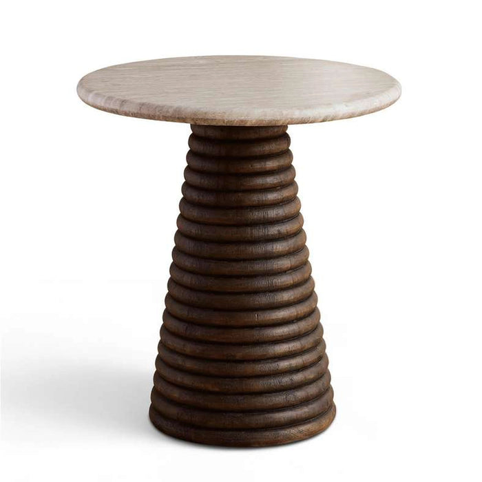 Trevi End Table Marble - Beige & Brown