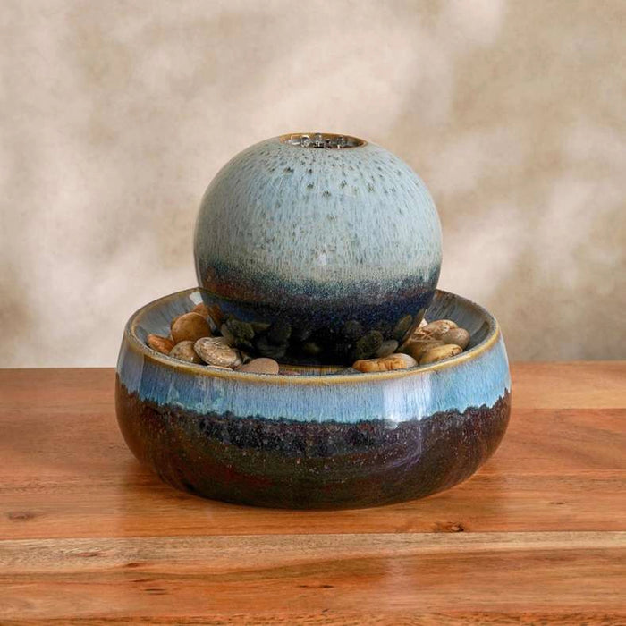 Trevor Porcelain Table Fountain 21X21X23Cm- Blue