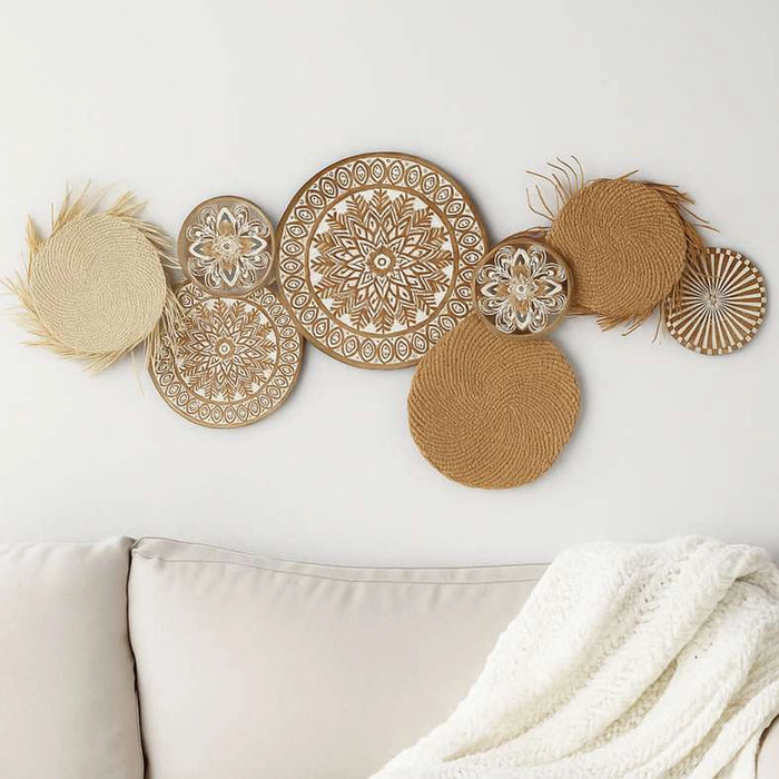 Tribal Wooden Wall Decor 168X6X79Cm-Brown